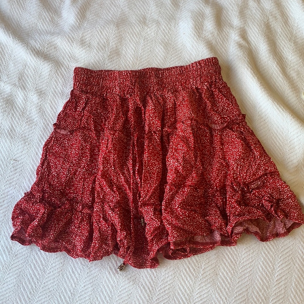 US 4 Princess Polly Red Mini Summer Skirt!